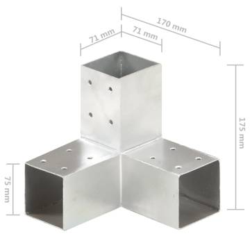 Post Connector Y Shape Galvanised Metal 71x71 mm | HipoMarket UK