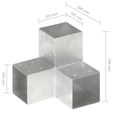 Post Connector Y Shape Galvanised Metal 101x101 mm – Hipomarket