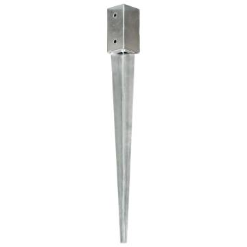 Ground Spikes 12 pcs Silver 7x7x75 cm Galvanised Steel