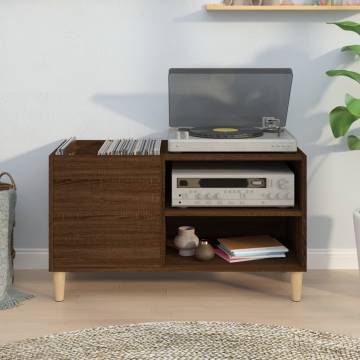 Brown Oak Record Cabinet - Stylish Vinyl Storage | Hipo Market