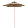 Garden Parasol with Wooden Pole - Taupe 196x231 cm