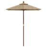 Garden Parasol with Wooden Pole - Taupe 196x231 cm