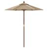 Garden Parasol with Wooden Pole - Taupe 196x231 cm