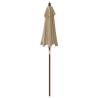 Garden Parasol with Wooden Pole - Taupe 196x231 cm