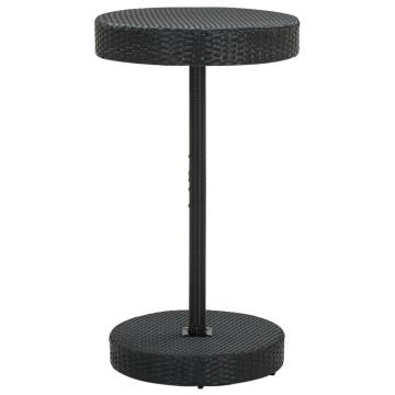 Stylish Black Garden Table - 60.5x106 cm Poly Rattan