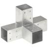 Post Connectors - Galvanised Metal 71x71 mm | 4 pcs X Shape