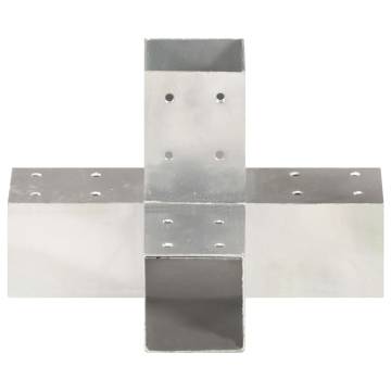 Post Connectors - Galvanised Metal 71x71 mm | 4 pcs X Shape