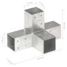 Post Connectors - Galvanised Metal 71x71 mm | 4 pcs X Shape