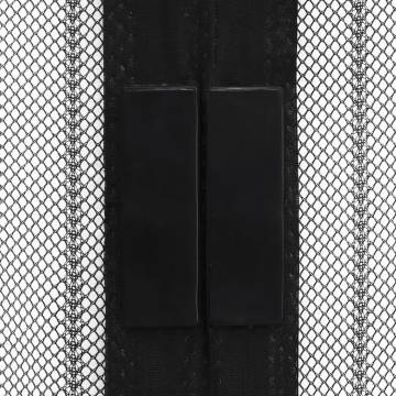 Insect Door Curtains 2 Pcs with Magnet Blocks - Black 220x110 cm