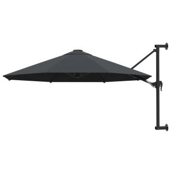 Wall-Mounted Parasol with Metal Pole - 300 cm Anthracite | Hipomarket