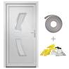 Front Door White 98x200 cm PVC - Stylish & Secure Entry