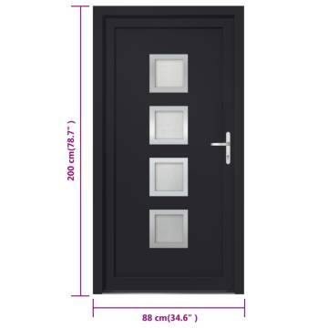 Anthracite PVC Front Door 88x200 cm - Security & Elegance