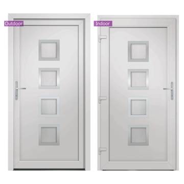 Elegant White PVC Front Door 108x200 cm - Secure & Durable