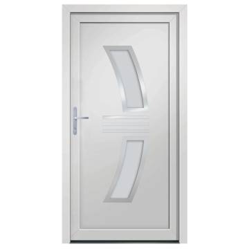 Elegant White PVC Front Door 108x208 cm for Home Security