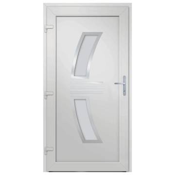 Elegant White PVC Front Door 108x208 cm for Home Security