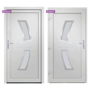 Elegant White PVC Front Door 108x208 cm for Home Security