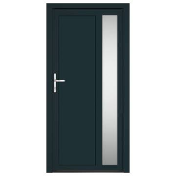 Front Door Anthracite 98x200 cm PVC - Elegant Security Solution