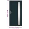 Front Door Anthracite 98x200 cm PVC - Elegant Security Solution