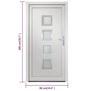 Front Door White 88x200 cm PVC - Elegant & Secure Entrance