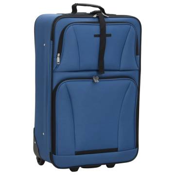 5 Piece Blue Travel Luggage Set - Durable & Spacious