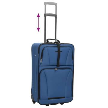 5 Piece Blue Travel Luggage Set - Durable & Spacious