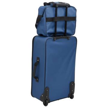 5 Piece Blue Travel Luggage Set - Durable & Spacious