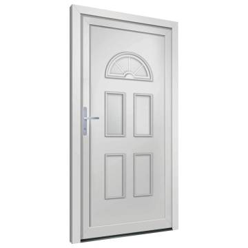 Front Door White 88x208 cm PVC - Durable & Secure Entrance