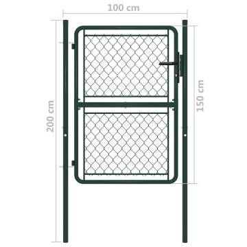 Garden Gate Steel 100x150 cm Green - Durable & Secure Entryway