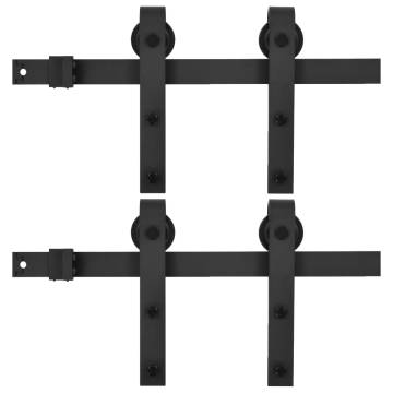 Sliding Door Hardware Kits - 183 cm Steel Black | HipoMarket