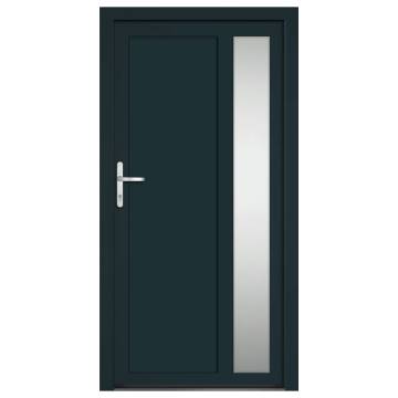 Anthracite Front Door 108x208 cm PVC - Secure & Stylish