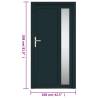 Anthracite Front Door 108x208 cm PVC - Secure & Stylish