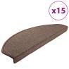 Carpet Stair Treads 15 pcs Coffee Brown | Non-Slip Safety Mats