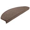 Carpet Stair Treads 15 pcs Coffee Brown | Non-Slip Safety Mats