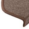 Carpet Stair Treads 15 pcs Coffee Brown | Non-Slip Safety Mats