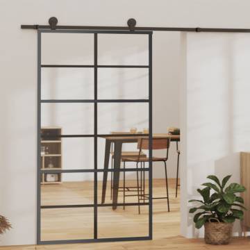 Sliding Door with Hardware Set - ESG Glass & Aluminium 102x205 cm