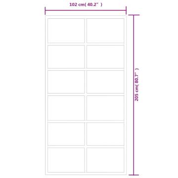 Sliding Door with Hardware Set - ESG Glass & Aluminium 102x205 cm