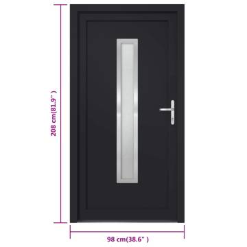 Stylish Anthracite Front Door 98x208 cm PVC - Secure Your Home