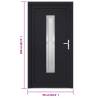 Stylish Anthracite Front Door 98x208 cm PVC - Secure Your Home