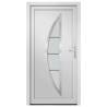 Front Door White 98x200 cm PVC - Elegant & Secure Entry Door