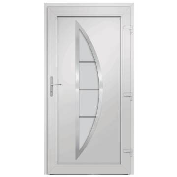 Front Door White 98x200 cm PVC - Elegant & Secure Entry Door