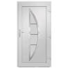 Front Door White 98x200 cm PVC - Elegant & Secure Entry Door