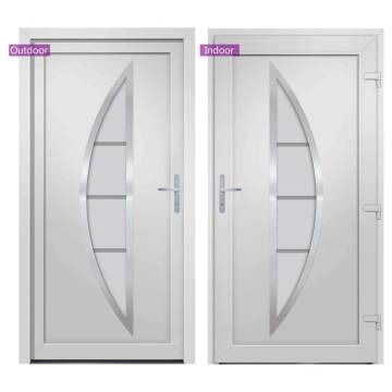 Front Door White 98x200 cm PVC - Elegant & Secure Entry Door