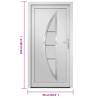 Front Door White 98x200 cm PVC - Elegant & Secure Entry Door