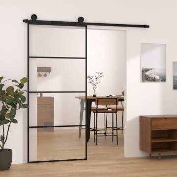 Sliding Door with Hardware Set 90x205 cm - ESG Glass & Aluminium