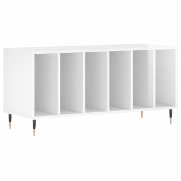 Stylish High Gloss White Record Cabinet - 100x38x48 cm