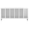 Stylish High Gloss White Record Cabinet - 100x38x48 cm