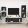 4 Piece TV Cabinet Set High Gloss Grey Engineered Wood Colour high gloss grey Quantity in Package 1 