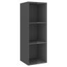 4 Piece High Gloss Grey TV Cabinet Set - Stylish Storage Solution