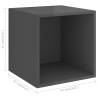 4 Piece High Gloss Grey TV Cabinet Set - Stylish Storage Solution