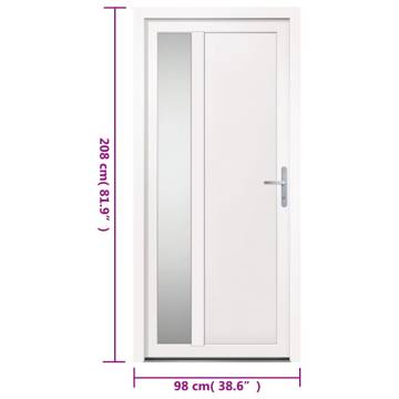 White PVC Front Door 98x208 cm - Secure & Stylish Entrance